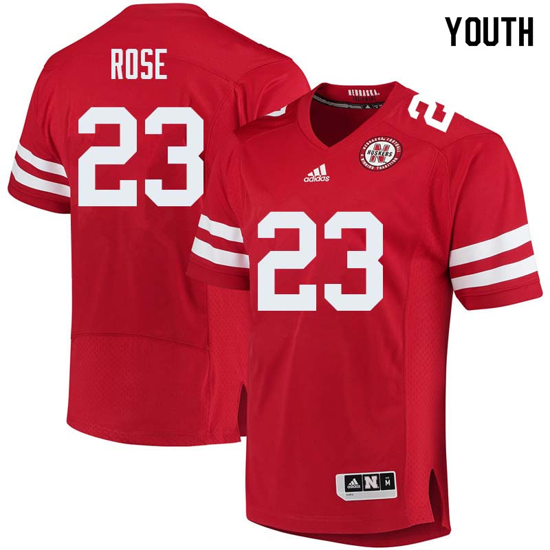Youth #23 Austin Rose Nebraska Cornhuskers College Football Jerseys Sale-Red - Click Image to Close